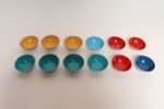 Set of Twelve Small Danish Modern Enamel and Brushed Aluminum Snack Bowls - Image 4