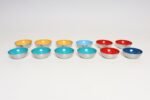 Set of Twelve Small Danish Modern Enamel and Brushed Aluminum Snack Bowls - Image 3