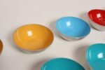 Set of Twelve Small Danish Modern Enamel and Brushed Aluminum Snack Bowls - Image 13