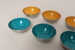 Set of Twelve Small Danish Modern Enamel and Brushed Aluminum Snack Bowls - Image 20