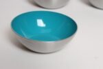 Set of Twelve Small Danish Modern Enamel and Brushed Aluminum Snack Bowls - Image 24