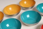 Set of Twelve Small Danish Modern Enamel and Brushed Aluminum Snack Bowls - Image 14