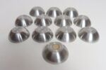 Set of Twelve Small Danish Modern Enamel and Brushed Aluminum Snack Bowls - Image 9