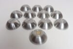 Set of Twelve Small Danish Modern Enamel and Brushed Aluminum Snack Bowls - Image 9