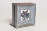 Vintage Deco Folk Art Painted Wood and Wheeling Ceramic Tile "Pegasus" Bookend - Image 3
