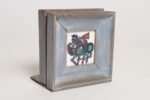 Vintage Deco Folk Art Painted Wood and Wheeling Ceramic Tile "Pegasus" Bookend - Image 3