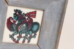 Vintage Deco Folk Art Painted Wood and Wheeling Ceramic Tile "Pegasus" Bookend - Image 10