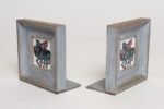 Vintage Deco Folk Art Painted Wood and Wheeling Ceramic Tile "Pegasus" Bookend - Image 4