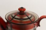 Vintage Czech Bohemian Orange Tartan Plaid Art Pottery Pitcher Teapot by Erphila - Image 15