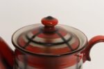 Vintage Czech Bohemian Orange Tartan Plaid Art Pottery Pitcher Teapot by Erphila - Image 15