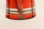 Vintage Czech Bohemian Orange Tartan Plaid Art Pottery Pitcher Teapot by Erphila - Image 13