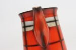 Vintage Czech Bohemian Orange Tartan Plaid Art Pottery Pitcher Teapot by Erphila - Image 8