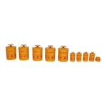 Vintage French Orange Melamine Ten Piece Canister / Spice Set by Sitap