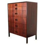 Vintage Six-Drawer Rosewood and Mahogany Highboy Chest Dresser by Harvey Probber