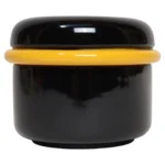 Vintage Italian Black and Yellow Lidded Ceramic Jar by Pino Spagnolo for Sicart