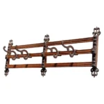 Antique Victorian Style Oak and Cast Iron Coat Rack