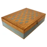 Large Vintage Italian Florentine Baroque Turquoise and Gilt-Wood Jewelry Box