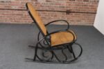Vintage Thonet Ebonized Bentwood and Rattan Rocking Chair - Image 9