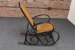 Vintage Thonet Ebonized Bentwood and Rattan Rocking Chair - Image 9