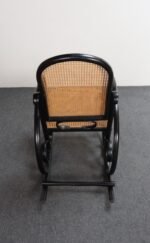 Vintage Thonet Ebonized Bentwood and Rattan Rocking Chair - Image 12