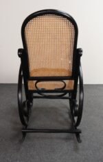Vintage Thonet Ebonized Bentwood and Rattan Rocking Chair - Image 13