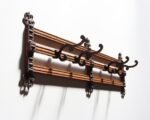 Antique Victorian Style Oak and Cast Iron Coat Rack - Image 2