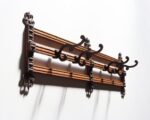 Antique Victorian Style Oak and Cast Iron Coat Rack - Image 2