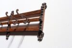 Antique Victorian Style Oak and Cast Iron Coat Rack - Image 9