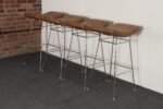 Set of Four Brazilian Leather and Stainless Steel Bar Stools by Fernando Jaeger - Image 6