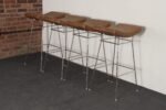 Set of Four Brazilian Leather and Stainless Steel Bar Stools by Fernando Jaeger - Image 6