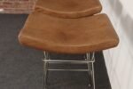 Set of Four Brazilian Leather and Stainless Steel Bar Stools by Fernando Jaeger - Image 17