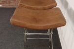 Set of Four Brazilian Leather and Stainless Steel Bar Stools by Fernando Jaeger - Image 17