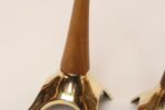 Pair of Sculptural Vintage Austrian Brass and Walnut Candlesticks - Image 27