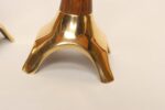 Pair of Sculptural Vintage Austrian Brass and Walnut Candlesticks - Image 13