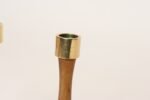 Pair of Sculptural Vintage Austrian Brass and Walnut Candlesticks - Image 18