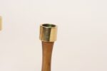 Pair of Sculptural Vintage Austrian Brass and Walnut Candlesticks - Image 18