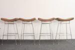 Set of Four Brazilian Leather and Stainless Steel Bar Stools by Fernando Jaeger - Image 12