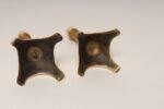 Pair of Sculptural Vintage Austrian Brass and Walnut Candlesticks - Image 10