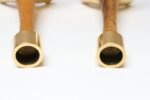 Pair of Sculptural Vintage Austrian Brass and Walnut Candlesticks - Image 9