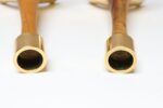 Pair of Sculptural Vintage Austrian Brass and Walnut Candlesticks - Image 9