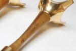 Pair of Sculptural Vintage Austrian Brass and Walnut Candlesticks - Image 21