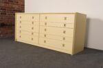 Vintage Ten Drawer Dresser Debonaire Cabinet with Brass X Pulls by Paul Frankl - Image 6