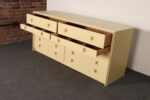 Vintage Ten Drawer Dresser Debonaire Cabinet with Brass X Pulls by Paul Frankl - Image 9