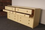 Vintage Ten Drawer Dresser Debonaire Cabinet with Brass X Pulls by Paul Frankl - Image 8