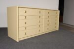 Vintage Ten Drawer Dresser Debonaire Cabinet with Brass X Pulls by Paul Frankl - Image 2