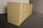 Vintage Ten Drawer Dresser Debonaire Cabinet with Brass X Pulls by Paul Frankl - Image 3