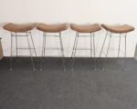 Set of Four Brazilian Leather and Stainless Steel Bar Stools by Fernando Jaeger - Image 13