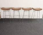 Set of Four Brazilian Leather and Stainless Steel Bar Stools by Fernando Jaeger - Image 13