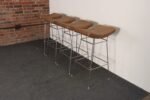Set of Four Brazilian Leather and Stainless Steel Bar Stools by Fernando Jaeger - Image 7
