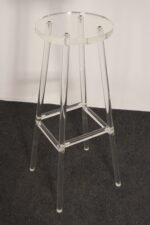 Single Vintage American Hollywood Regency Style Lucite Bar Stool - Image 3